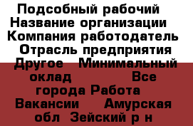 Подсобный рабочий › Название организации ­ Компания-работодатель › Отрасль предприятия ­ Другое › Минимальный оклад ­ 15 000 - Все города Работа » Вакансии   . Амурская обл.,Зейский р-н